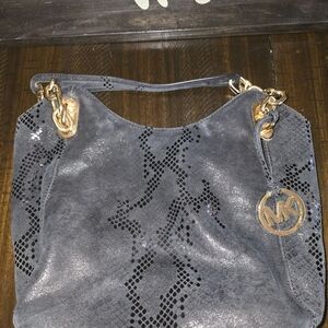 Rare Michael Kors Python Soft Leather Shoulder bag - black